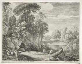 The Donkey Led to the River, c. 1652-1654. Creator: Herman van Swanevelt (Dutch, c. 1600-1655).