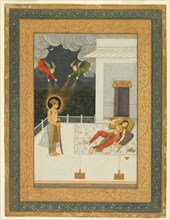 The dream of Zulaykha, from the Amber Album, c. 1670. Creator: Unknown.