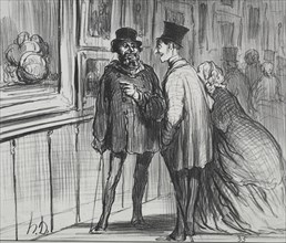 The Exhibition of 1859 (plate 8): The painter who had a painting refused..., 1859. Creator: Honoré Daumier (French, 1808-1879).