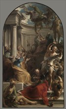 The Fall of Simon Magus, c. 1745- 1750. Creator: Pompeo Batoni (Italian, 1708-1787), studio of.
