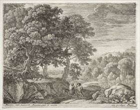 The Flight Into Egypt, c. 1652-1654. Creator: Herman van Swanevelt (Dutch, c. 1600-1655).