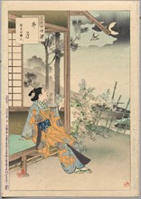 The Fourth Month, A Lady of the Enkyo Era (1744-48)..., 1894. Creator: Mizuno Toshikata (Japanese, 1866-1908).