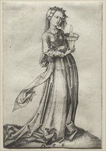 The Fourth Wise Virgin. Creator: Martin Schongauer (German, c.1450-1491).