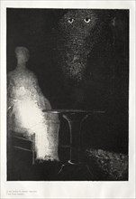 The Haunted House: I Continued to Gaze on the Chair, and Fancied I Saw on it a Pale Blue..., 1896. Creator: Odilon Redon (French, 1840-1916); Auguste Clot (French, 1858-1936).