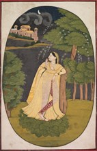 The Heroine Who Waits Anxiously for Her Absent Lover (Utka Nayika), c. 1800. Creator: Unknown.