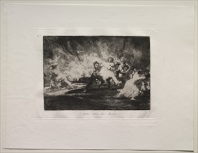 The Horrors of War: They Escape Through the Flames. Creator: Francisco de Goya (Spanish, 1746-1828).