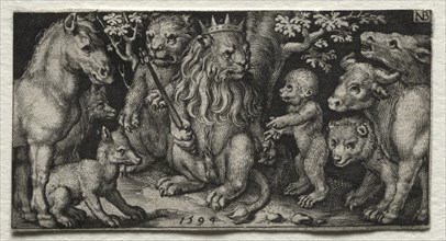 The King of Beasts, 1594. Creator: Nicolaes de Bruyn (Netherlandish, 1571-1656); A. van Londerseel.