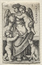 The Knowledge of God and the Seven Cardinal Virtues: Charity - Charitas. Creator: Hans Sebald Beham (German, 1500-1550).