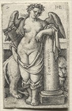 The Knowledge of God and the Seven Cardinal Virtues: Fortitude - Fortitudo. Creator: Hans Sebald Beham (German, 1500-1550).