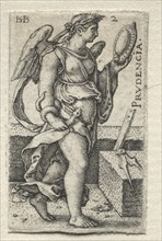 The Knowledge of God and the Seven Cardinal Virtues: Prudence - Prudencia. Creator: Hans Sebald Beham (German, 1500-1550).