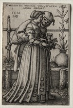 The Lady of Death Masquerading as a Fool, 1541. Creator: Hans Sebald Beham (German, 1500-1550).