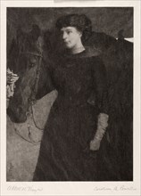 The Lady and Horse, 1887. Creator: Caroline Amelia Powell (American, 1852-1935).