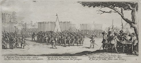 The Large Miseries of War: Enrollment of the Troops, 1633. Creator: Jacques Callot (French, 1592-1635).