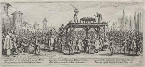 The Large Miseries of War: Execution on the Wheel, 1633. Creator: Jacques Callot (French, 1592-1635).