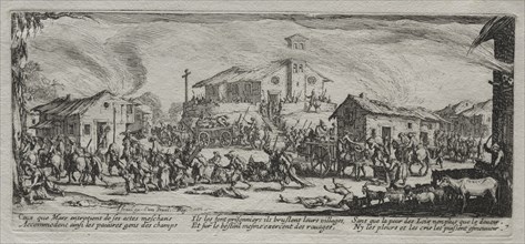 The Large Miseries of War: Pillaging and Burning of a Village, 1633. Creator: Jacques Callot (French, 1592-1635).