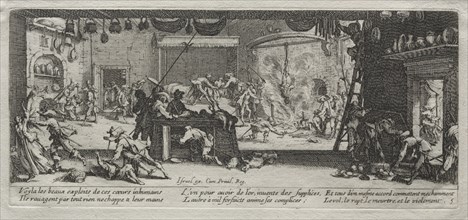 The Large Miseries of War: Pillaging, 1633. Creator: Jacques Callot (French, 1592-1635).