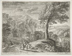 The Large Tree and the Cascade, c. 1652-1654. Creator: Herman van Swanevelt (Dutch, c. 1600-1655).