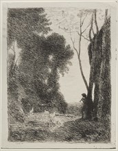 The Little Shepherd, original impression 1855, printed in 1921. Creator: Jean Baptiste Camille Corot (French, 1796-1875).