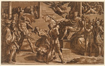 The Martyrdom of St. Peter and St. Paul, c. 1527-1530/1531. Creator: Antonio da Trento (Italian, c. 1508-c. 1550).