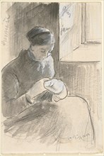 The Mender, c. 1881. Creator: Camille Pissarro (French, 1830-1903).
