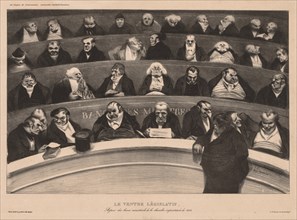 The Monthly Association (plate 18): The Legislative Belly, 1834. Creator: Honoré Daumier (French, 1808-1879); Aubert.