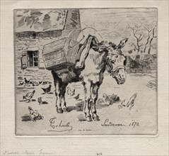 The Mule, Marie-Jeanne, 1872. Creator: Félix Hilaire Buhot (French, 1847-1898); Ch. Delâtre.
