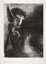 The Night: The Chimera Gazed at All Things with Fear, 1886. Creator: Odilon Redon (French, 1840-1916); Lemercier & Cie..