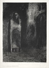 The Night: The Man Was Alone in a Night Landscape, 1886. Creator: Lemercier & Cie.; Odilon Redon (French, 1840-1916).