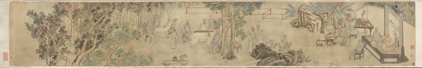 The Ninth Day Literary Gathering at Xing?an, 1743. Creator: Fang Shishu (Chinese, 1693-1751); Ye Fanglin (Chinese, late 1600s-mid-1700s), and.