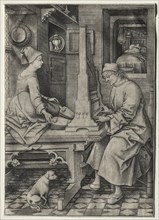 The Organ Player and His Wife. Creator: Israhel van Meckenem (German, c. 1440-1503).