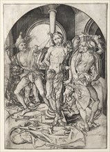 The Passion of Jesus Christ: The Flagellation. Creator: Martin Schongauer (German, c.1450-1491).
