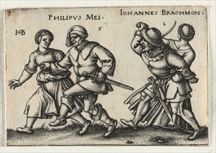 The Peasant Wedding or the Twelve Months: 5-Philipus Mei 6-Johannes Brachmon, 1546. Creator: Hans Sebald Beham (German, 1500-1550).