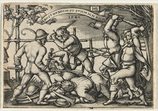 The Peasant Wedding or the Twelve Months: No. 9, 1547. Creator: Hans Sebald Beham (German, 1500-1550).