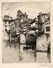The Ponte Vecchio, 1883. Creator: Joseph Pennell (American, 1857-1926).
