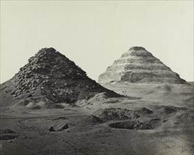 The Pyramids of Saqqara, from the Northeast, 1858. Creator: Francis Frith (British, 1822-1898); William Mackenzie.