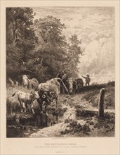 The Returning Herd, c. 1885. Creator: Peter Moran (American, 1841-1914).