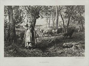 The Shepherdess. Creator: Charles-Émile Jacque (French, 1813-1894).
