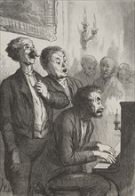 The Singers: The Singers in the Salon. Creator: Honoré Daumier (French, 1808-1879).