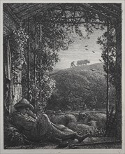 The Sleeping Shepherd, 1857. Creator: Samuel Palmer (British, 1805-1881).