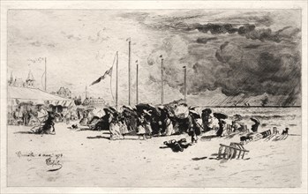 The Squall at Trouville, 1874. Creator: Félix Hilaire Buhot (French, 1847-1898).