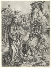 The Temptation of Christ, 1400s. Creator: Master L Cz (German).