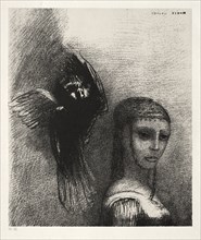 The Temptation of Saint Anthony (First Series): And a Large Bird, Descending from the Sky..., 1888. Creator: Odilon Redon (French, 1840-1916); Becquet (French); Edmond Deman.