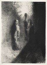The Temptation of Saint Anthony (First Series): He Raises the Bronze Urn, 1888. Creator: Odilon Redon (French, 1840-1916); Becquet (French); Edmond Deman.