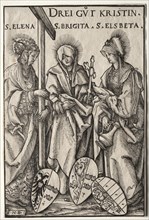 The Three Christian Heroines: Saints Helen, Bridget and Elizabeth. Creator: Hans Burgkmair (German, 1473-1531).