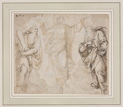 The Transfiguration (recto); Study of Hands (verso), c. 1590. Creator: Camillo Procaccini (Italian, 1546-1629).