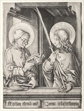 The Twelve Apostles at Gothic Windows: St. Matthias and St. Judas Thaddaeus. Creator: Israhel van Meckenem (German, c. 1440-1503).