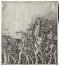 The Triumphs of Caesar: The Corselet Bearers, c. 1498. Creator: Giulio Campagnola (Italian, 1482-1515).
