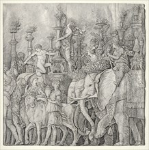 The Triumphs of Caesar: The Elephants, c. 1485-1490. Creator: Giulio Campagnola (Italian, 1482-1515).