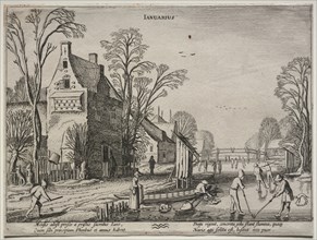 The Twelve Months: January. Creator: Jan van de Velde (Dutch, 1620-1662).