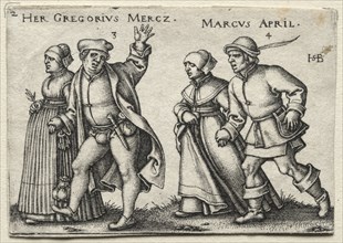 The Village Wedding: Her Gregorius Mercz / Marcus April, 1546. Creator: Hans Sebald Beham (German, 1500-1550).